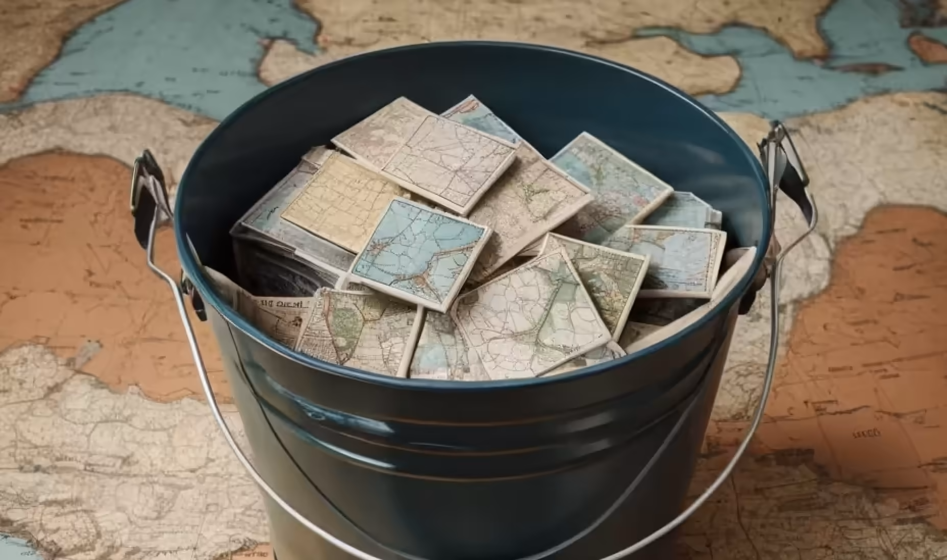 Literally a bucket filled with map tiles